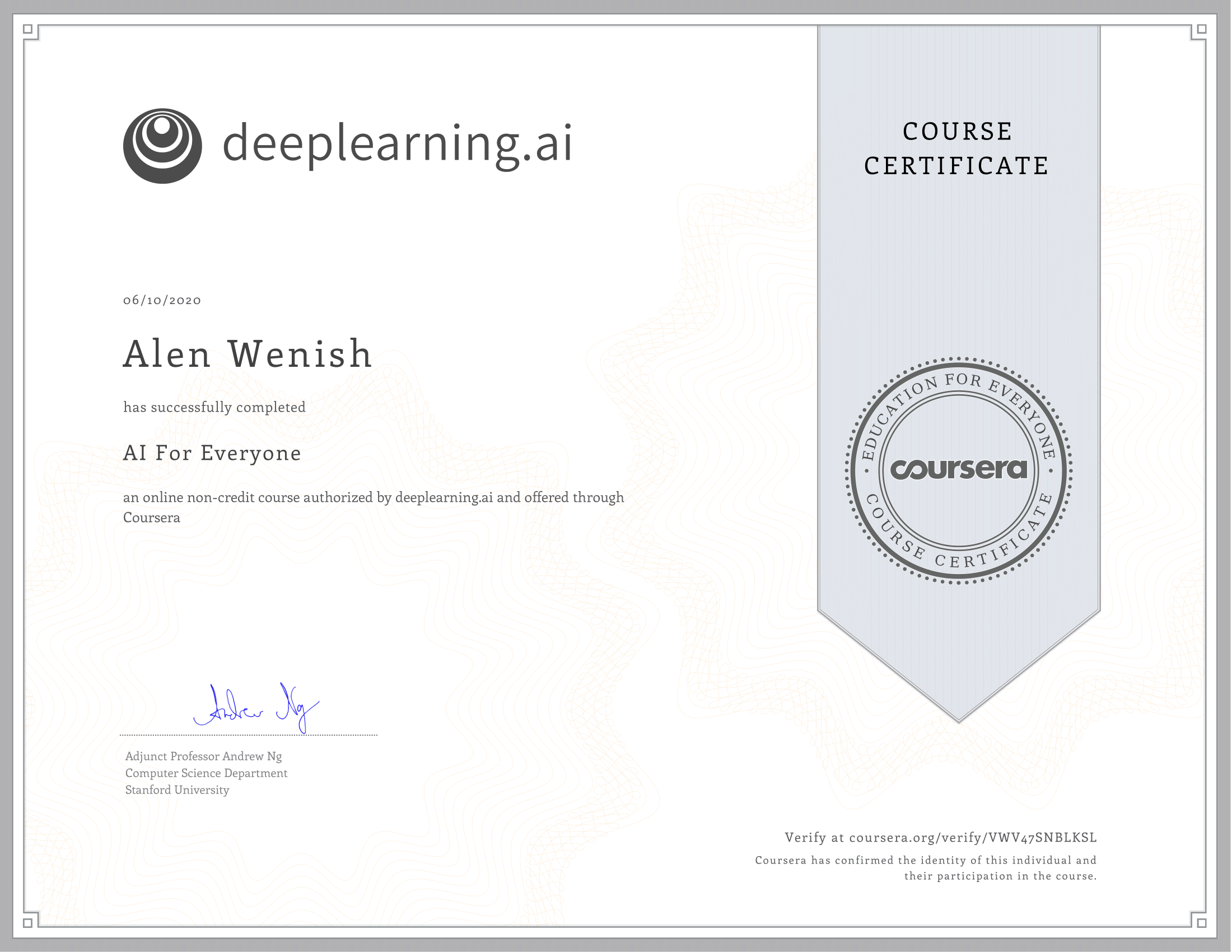 certificate